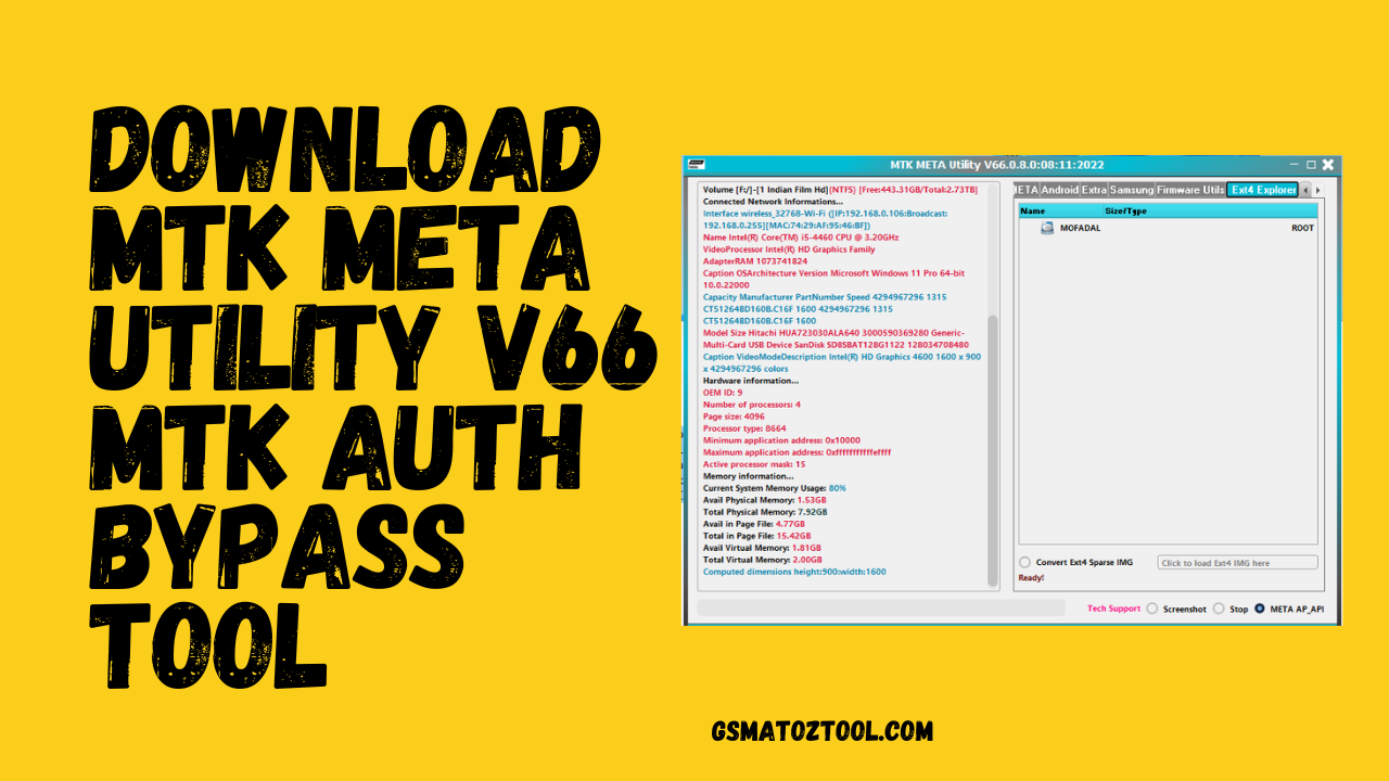 MTK META Utility V66 MTK AUTH Bypass Tool Download