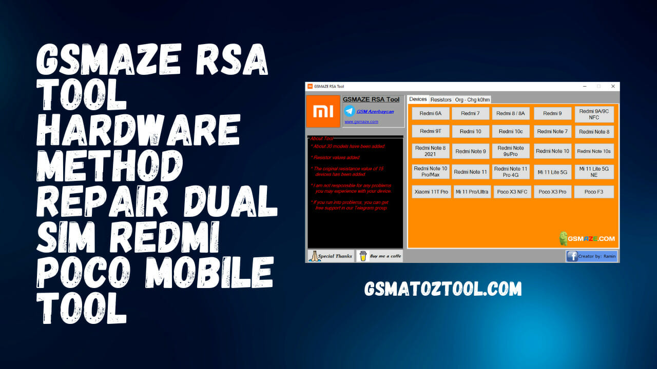 GsmAze RSA Tool V1.2 Hardware Method Repair Dual Sim Download