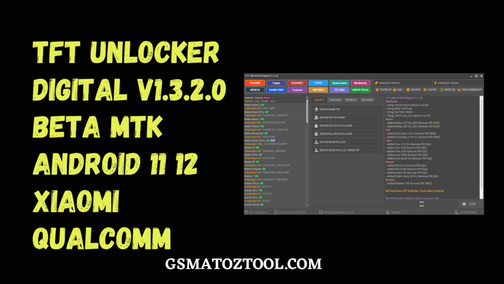 Tft unlocker digital v1. 3. 2. 0 beta mtk android 11 12 xiaomi qualcomm