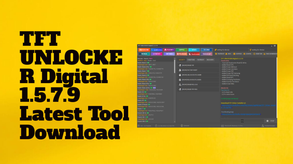 Tft unlocker digital 1. 5. 7. 9 latest tool download