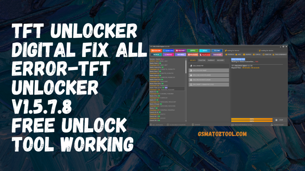 Tft unlocker digital v1. 5. 7. 8 tool download
