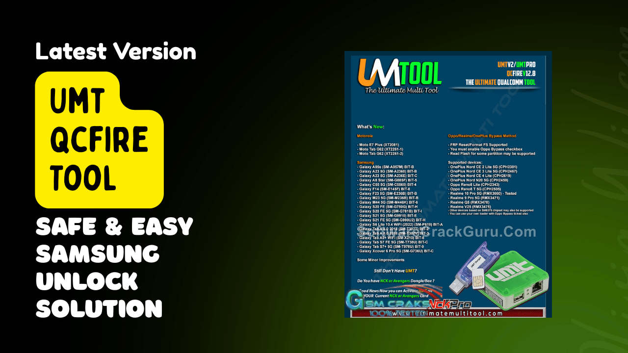 Umt pro qcfire tool v12. 9 interface showing qualcomm flashing and repair options