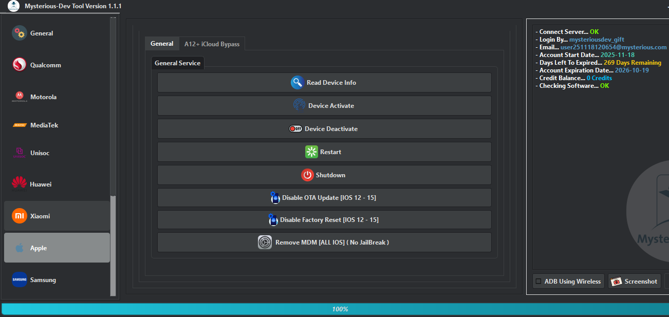 Mysterious tool v3 interface for android diagnostics servicing and utility features