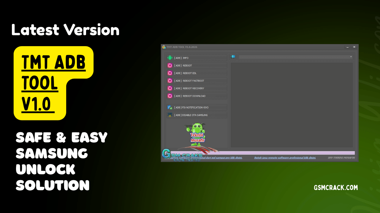 Tmt adb tool v1. 0 interface with adb info reboot modes edl fastboot recovery and utility features.
