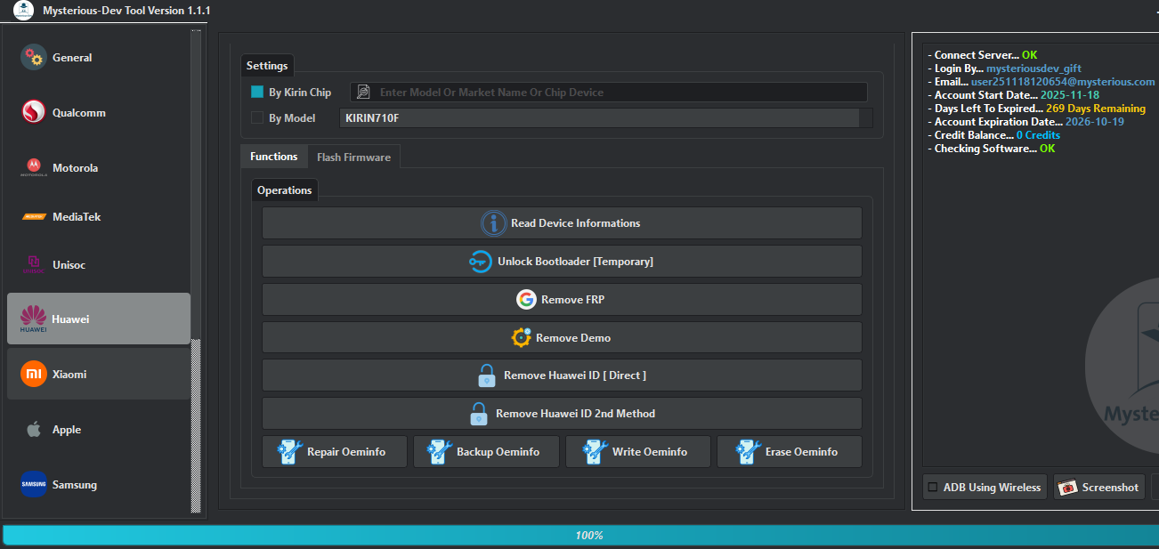 Mysterious box v5 interface for android servicing repair and advanced utility functions