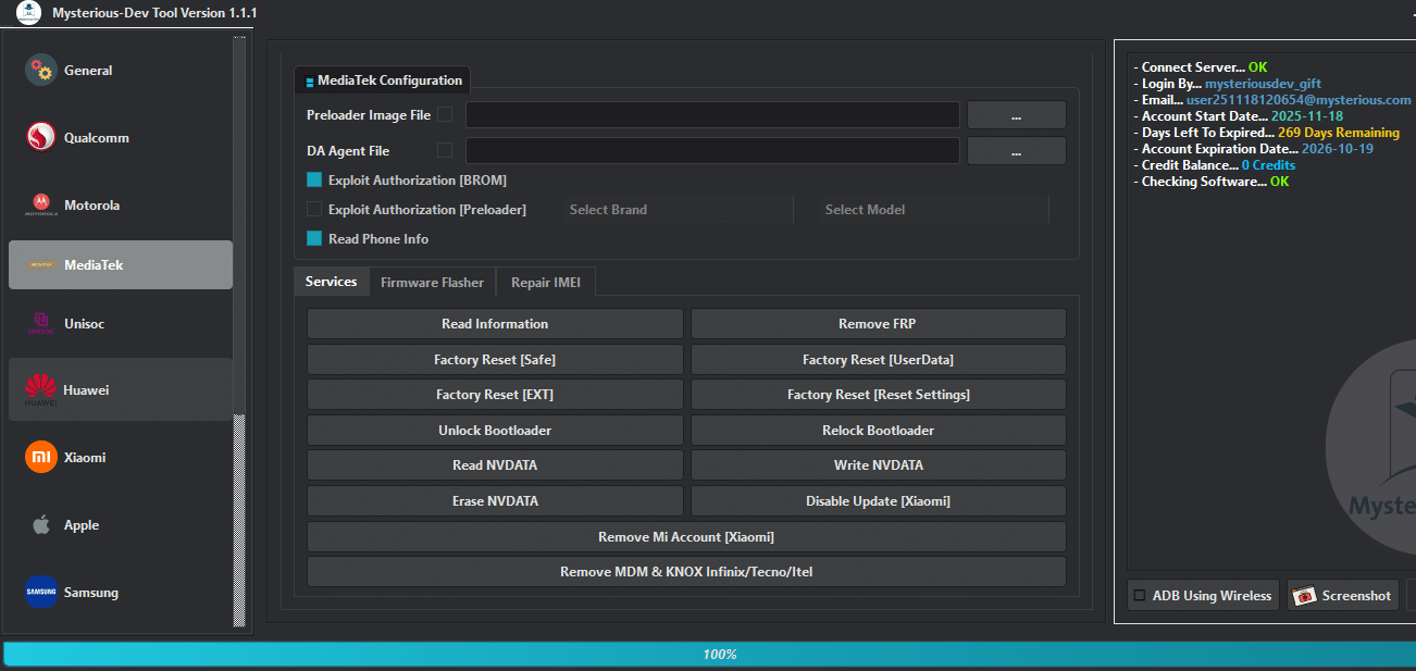 Arab frp tool interface for android frp lock removal and device management