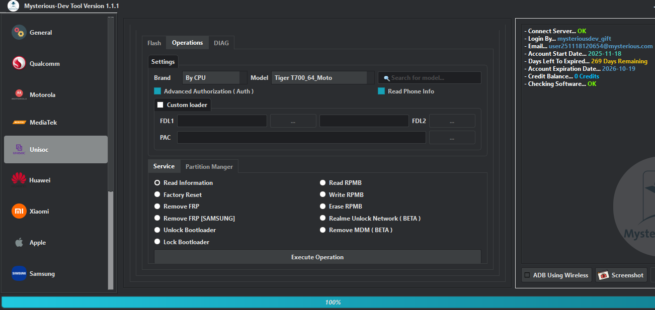 Mysterious box v1. 10 tool interface for android servicing and repair functions