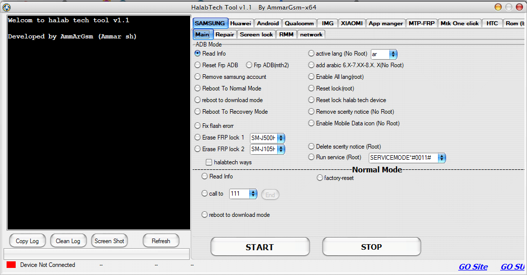 Halabtech translation tool interface for translating android tools and flashing software