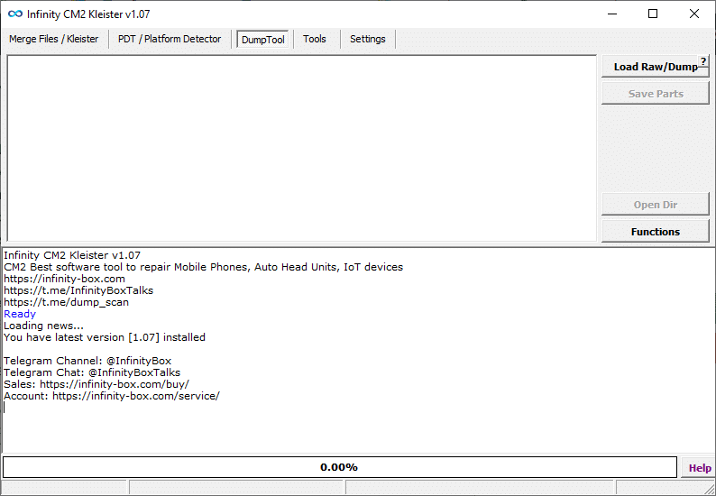 Platform detector tool free download interface showing device detection and chipset information panel