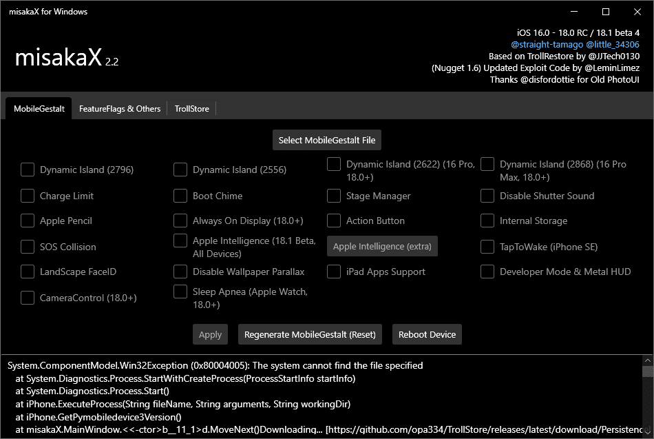Misaka x ios download tool interface for iphone and ipad jailbreak customization
