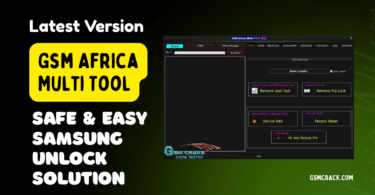 Gsm africa multi tool v1. 0 interface showing mobile repair and unlocking options
