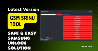 Gsm srinu tool v1. 0. 5 interface showing android servicing and unlocking features