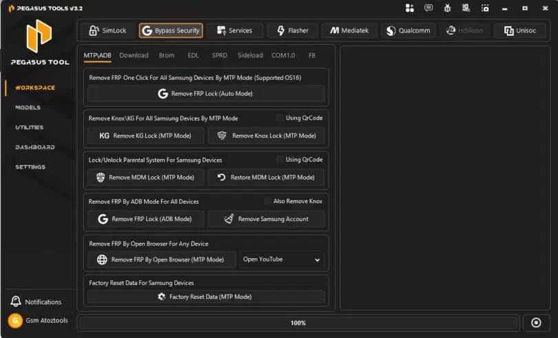 Pegasus tool v3. 2 latest version free download 3 Bypass secuirty1